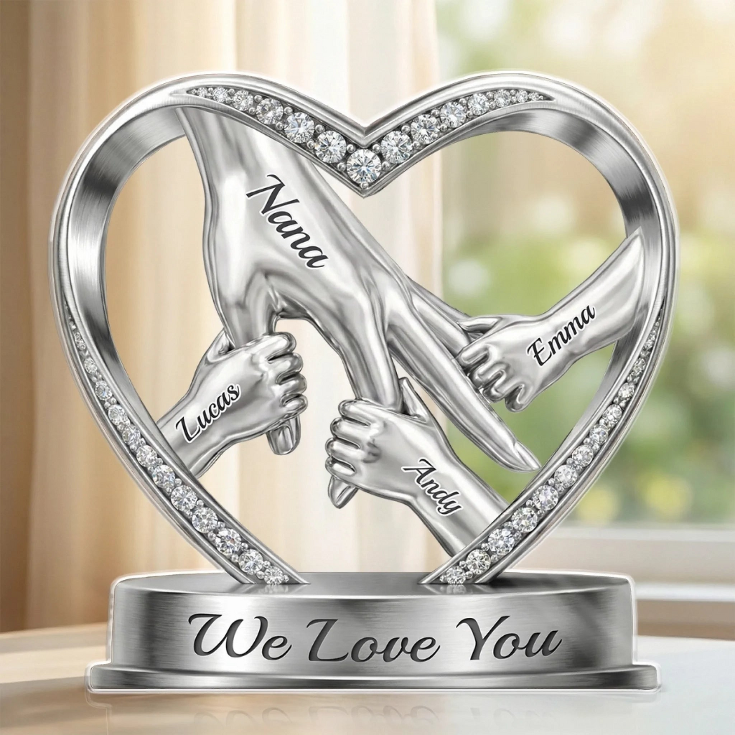 Custom Acrylic Plaque - Personalized Mother's Day Birthday Gifts For Mom, Grandma - Hands That Promise Forever