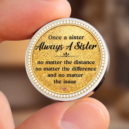 Custom Pocket Hug - Personalized Best Friend Birthday Gifts For Women, Besties, Sisters, BFF - Sisters Share One Heart