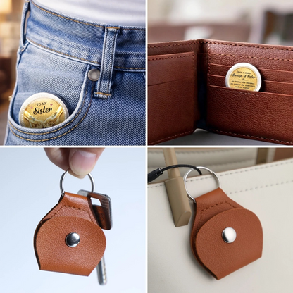 Custom Pocket Hug - Personalized Best Friend Birthday Gifts For Women, Besties, Sisters, BFF - Sisters Share One Heart