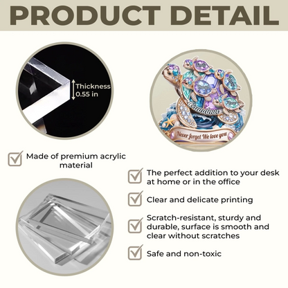 Custom Turtle Acrylic Plaque - Personalized Mother's Day Birthday Gifts For Mom, Grandma - A Journey Held By Love