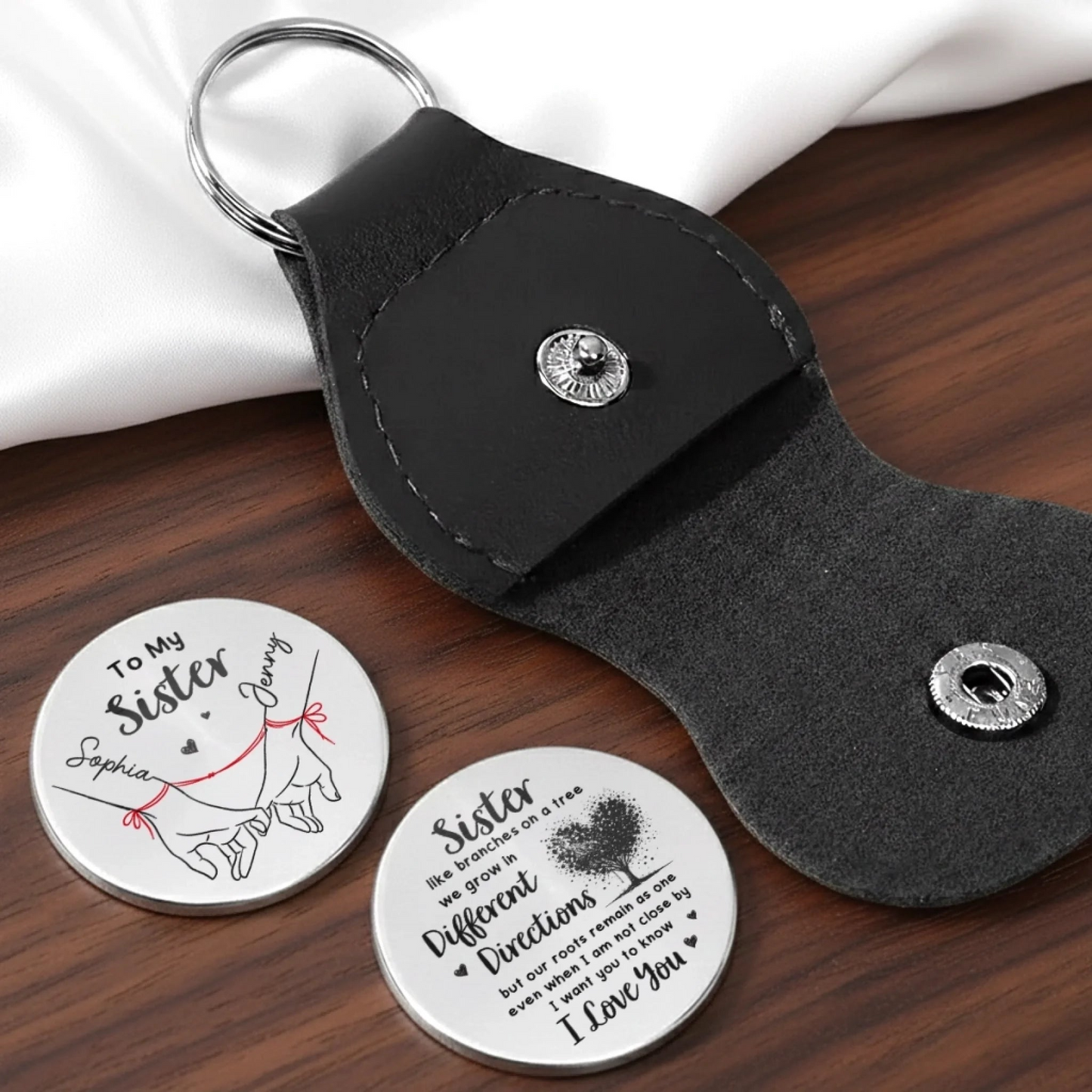 Custom Pocket Hug - Personalized Best Friend Birthday Gifts For Women, Besties, Sisters, BFF - Sisters Make Everything Better