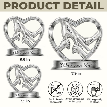 Custom Acrylic Plaque - Personalized Mother's Day Birthday Gifts For Mom, Grandma - Hands That Promise Forever