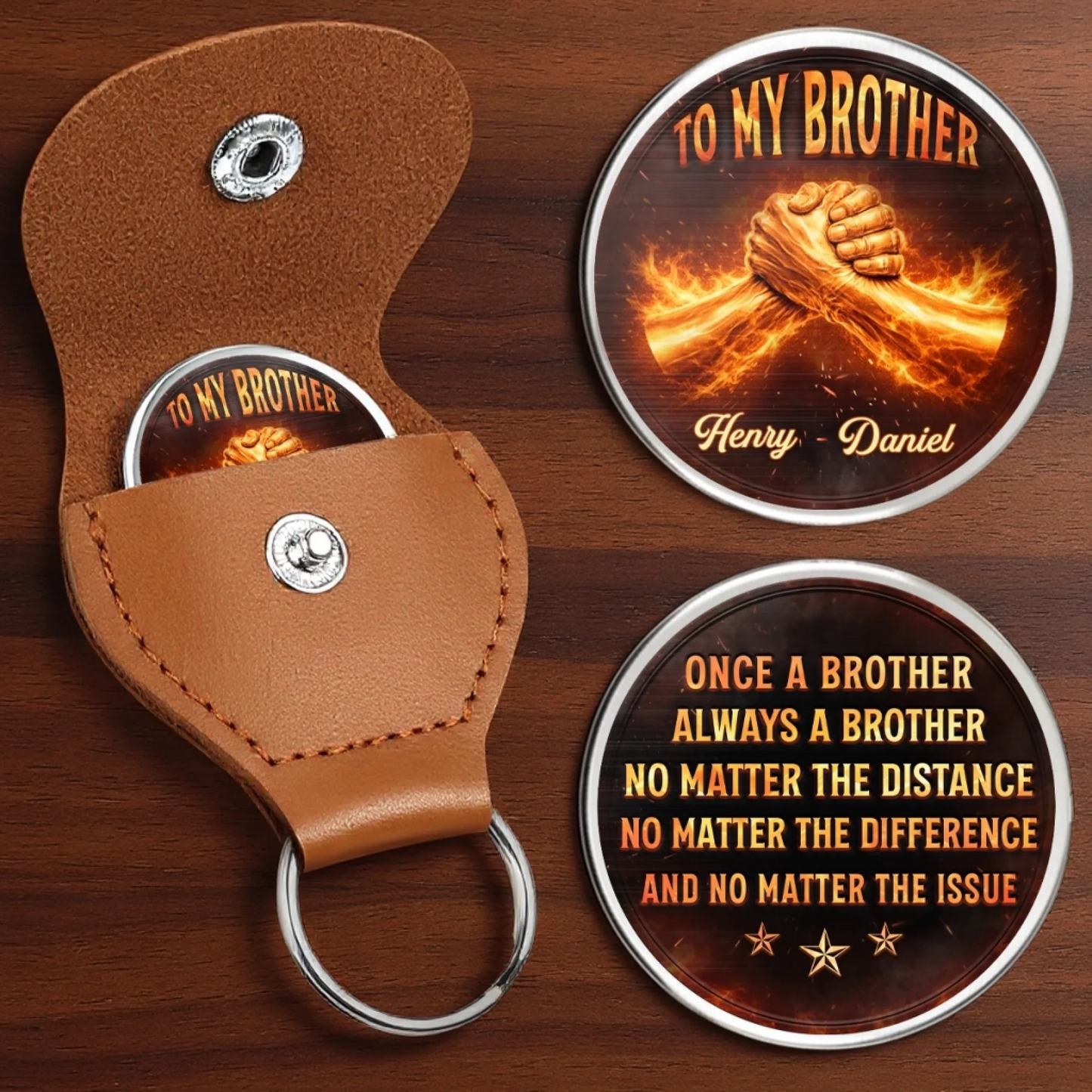 Custom Pocket Hug - Personalized Birthday Gifts For Brother - Brothers Bound For Life