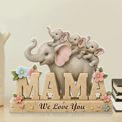 Custom Acrylic Plaque - Personalized Mother's Day Gifts For Mom, Grandma - Love You A Ton, Mama