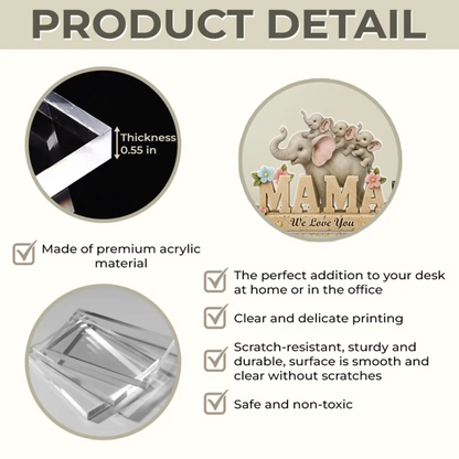 Custom Acrylic Plaque - Personalized Mother's Day Gifts For Mom, Grandma - Love You A Ton, Mama