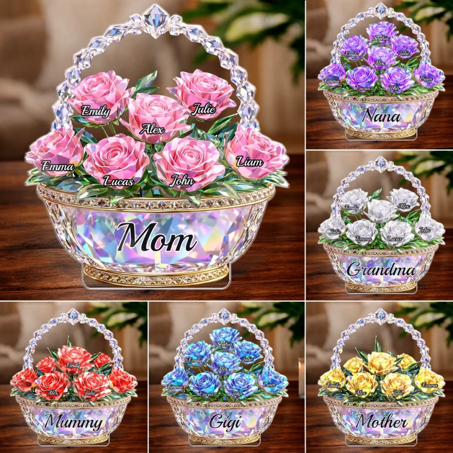 Custom Acrylic Plaque - Personalized Mother's Day Gifts For Mom, Grandma - Mom Is My Home