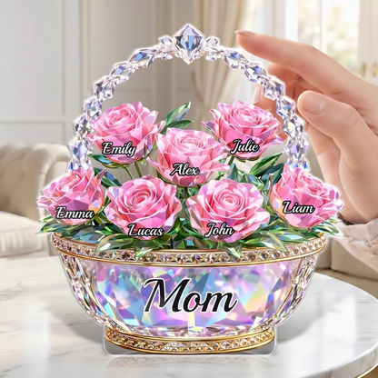 Custom Acrylic Plaque - Personalized Mother's Day Gifts For Mom, Grandma - Mom Is My Home