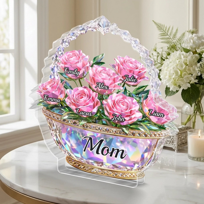 Custom Acrylic Plaque - Personalized Mother's Day Gifts For Mom, Grandma - Mom Is My Home