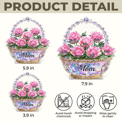 Custom Acrylic Plaque - Personalized Mother's Day Gifts For Mom, Grandma - Mom Is My Home