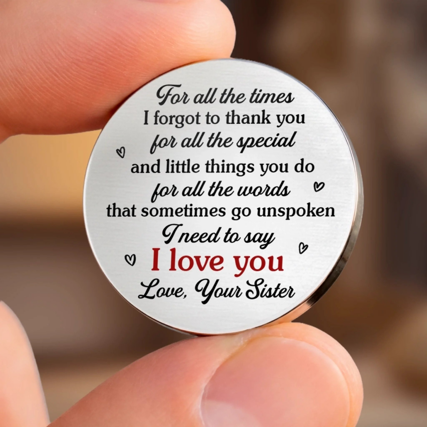 Custom Pocket Hug - Personalized Best Friend Birthday Gifts For Women, Besties, Sisters, BFF - Sister My Forever Friend