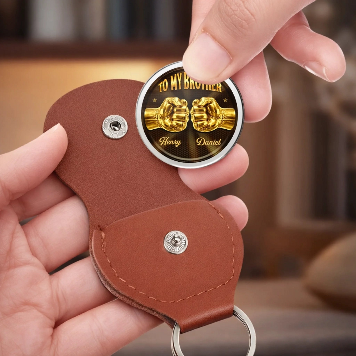 Custom Pocket Hug - Personalized Birthday Gifts For Brother - Built Together Like Brothers