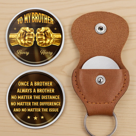 Custom Pocket Hug - Personalized Birthday Gifts For Brother - Built Together Like Brothers