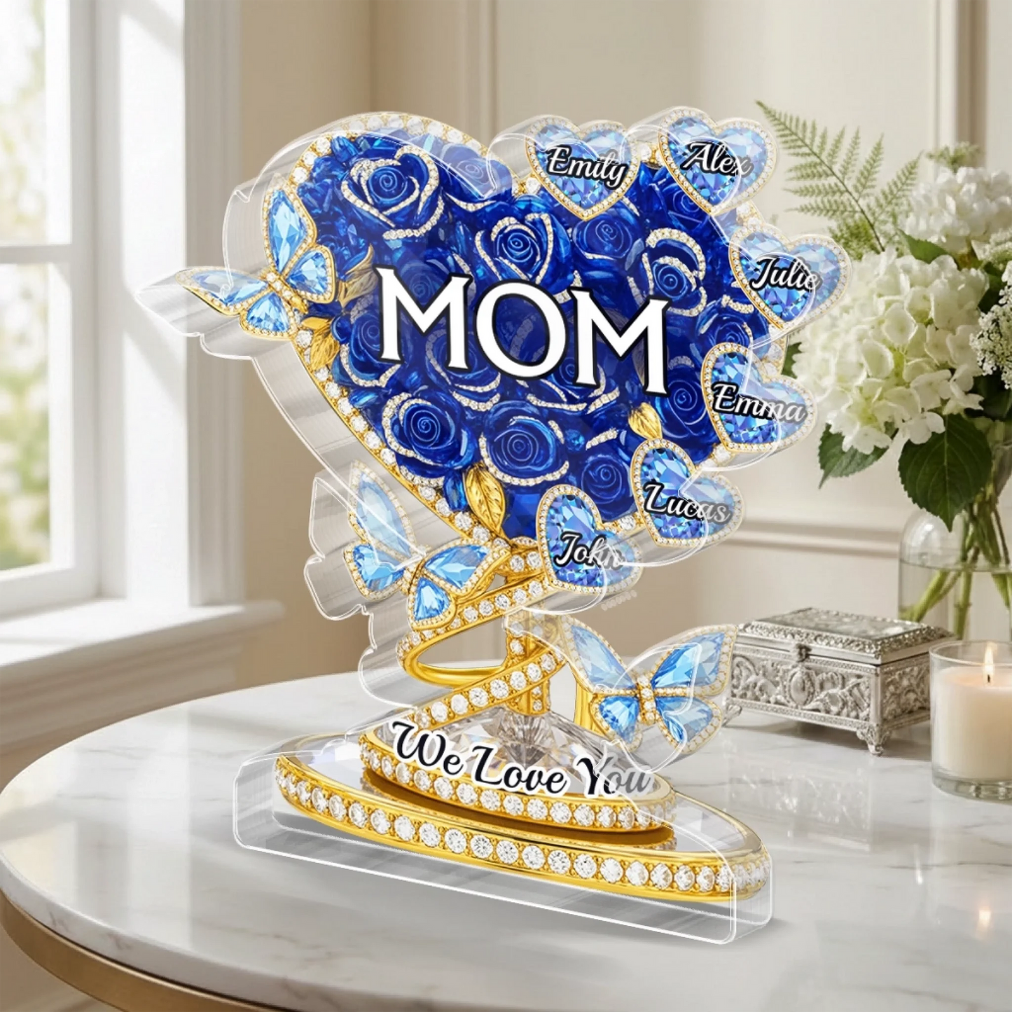 Custom Acrylic Plaque - Personalized Mother's Day Gifts For Mom, Grandma - Grandma Love Never Fades