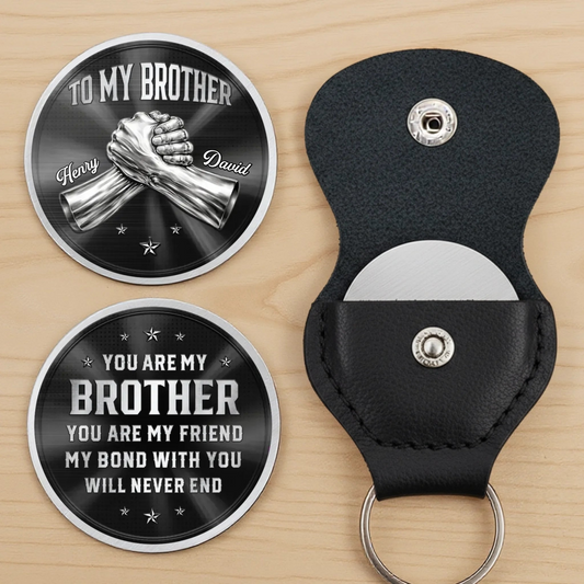 Custom Pocket Hug - Personalized Birthday Gifts For Brother - Brotherhood Stronger Than Time