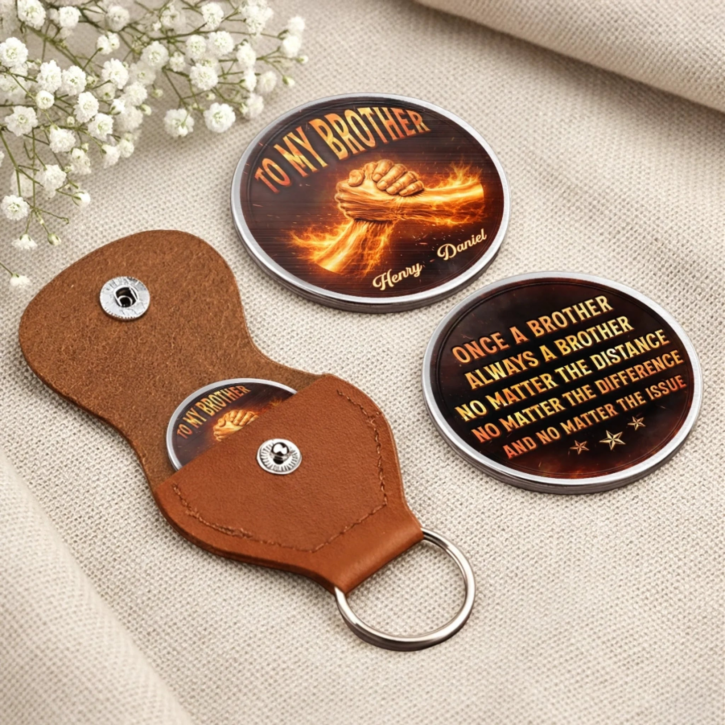 Custom Pocket Hug - Personalized Birthday Gifts For Brother - Brothers Bound For Life