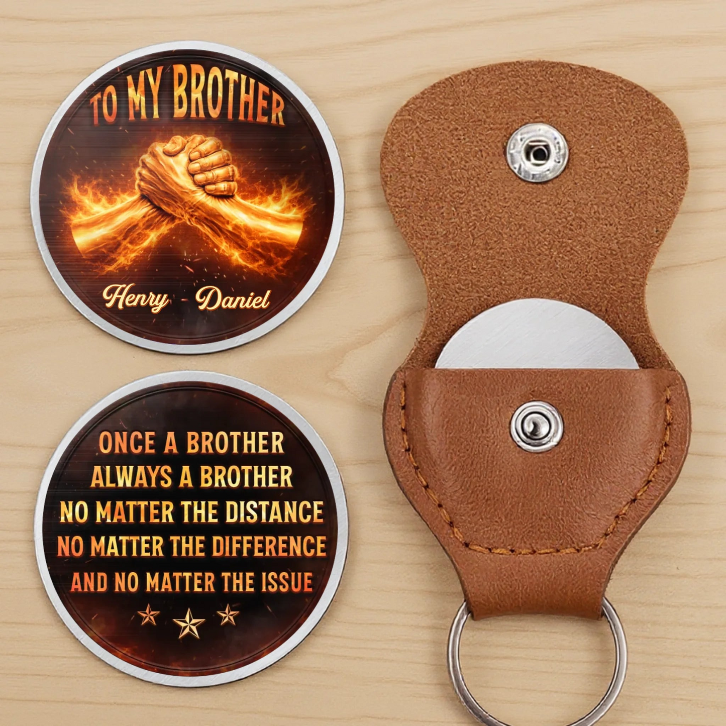Custom Pocket Hug - Personalized Birthday Gifts For Brother - Brothers Bound For Life