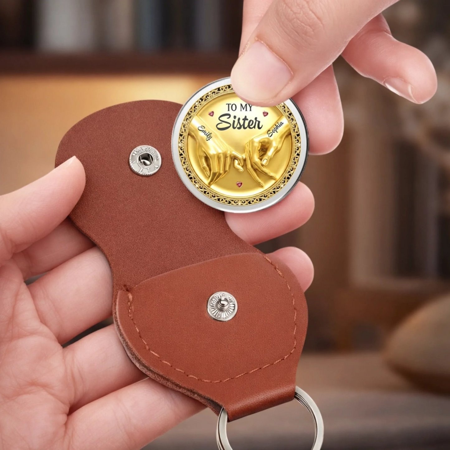 Custom Pocket Hug - Personalized Best Friend Birthday Gifts For Women, Besties, Sisters, BFF - Strong Souls Called Sisters