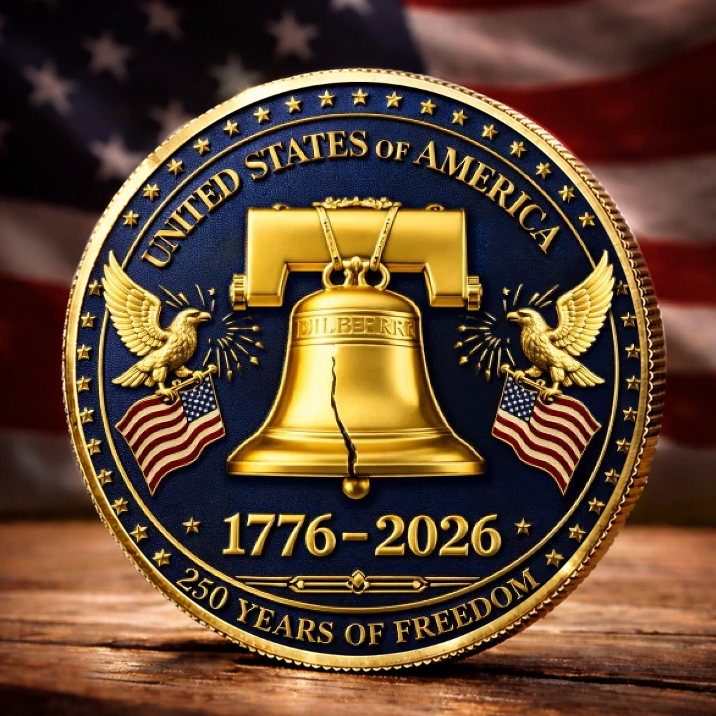 Commemorative Keepsake Coin - America 250th Anniversary Gifts For Women, Men - Freedom Rings Loud And Proud