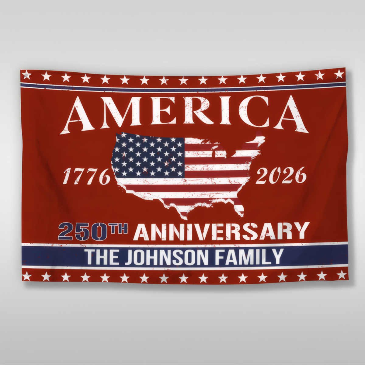 Personalized Family Name America 250th Anniversary Banner House Flag
