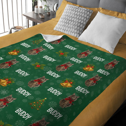 Custom Cat Photo Blanket For Christmas - Perfect Holiday Gift For Cat Lovers