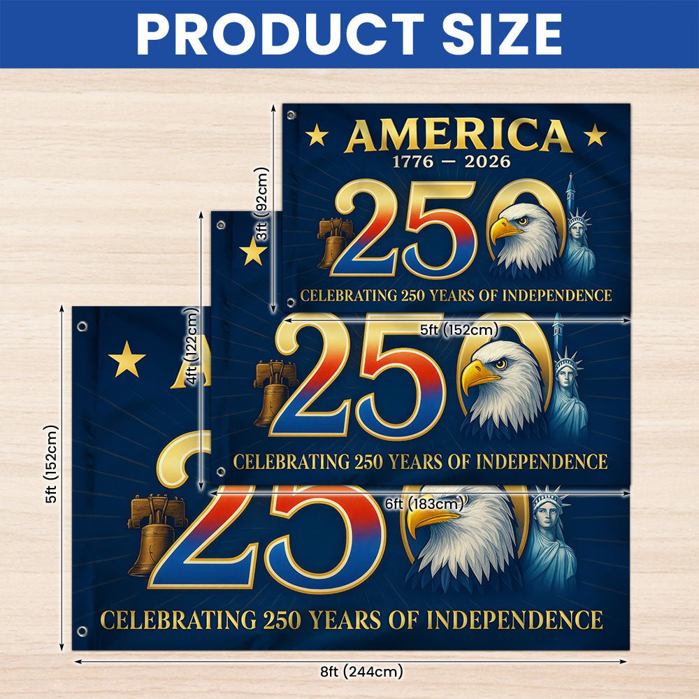 America 250th Anniversary Grommet Flag for Patriotic Decor