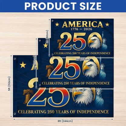 America 250th Anniversary Grommet Flag for Patriotic Decor