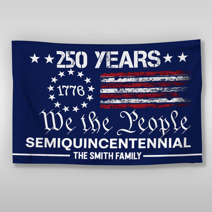 Custom Family Name We The People America 250 Years House Flag