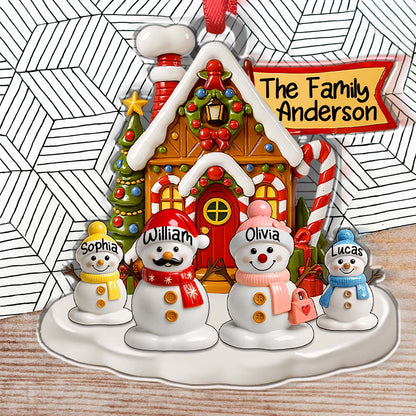 Family Christmast Snowman - Personalized Family Christmas Ornament