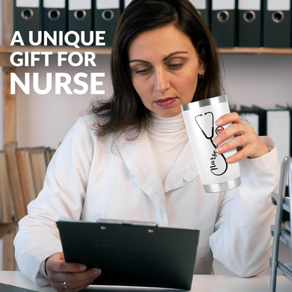 Nurse Tumbler - 20 oz Graduation Thank You Nurse Week Gift CNA RN ER ICU L&D EMT LPN CCU Nutrition Facts Cup