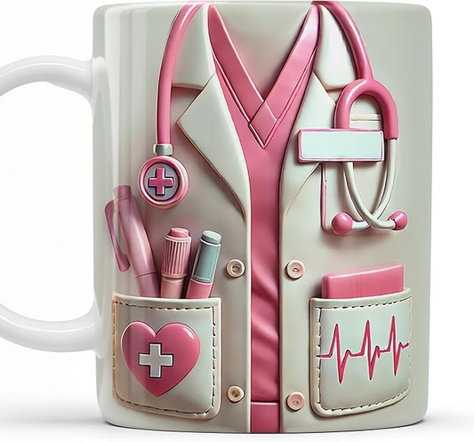 Medical Appreciation Design With Stethoscope - Personalized 3D Effect Coffee Mug, DOCTOR Medical Mug, Gift for Doctors Medical Student Gifts for Men, Doctor's Day Md Graduation Gifts for Graduates