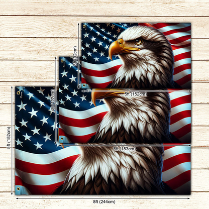 American Flag, Patriotic Eagle American Grommet Flag