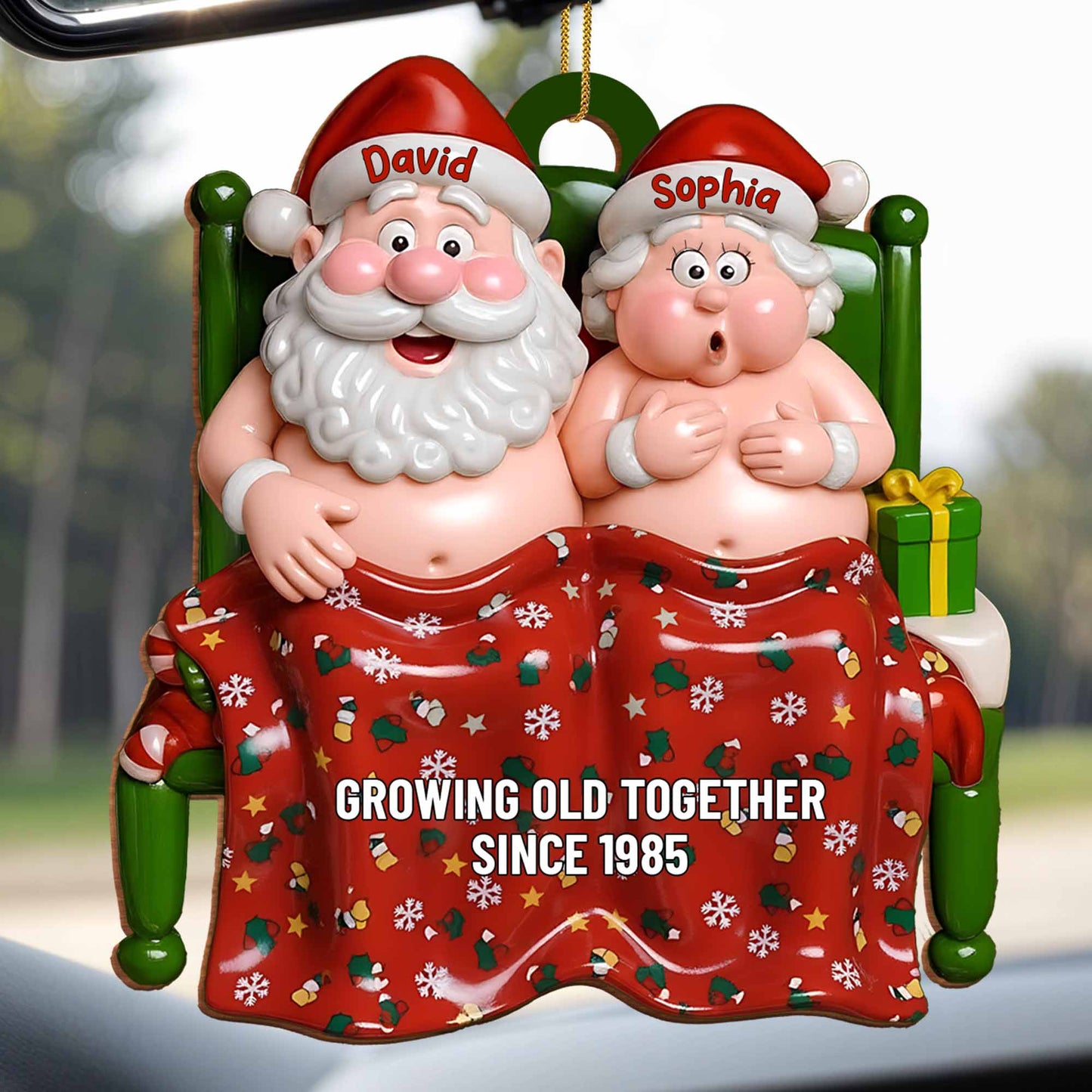 Growing Old Together Since, Personalized Custom Wood Ornament, Gift For Couples
