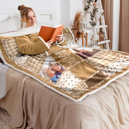 Custom Photo Memorial When You Really Miss Me Hug This Blanket  - Personalized Wearable Blanket With Sleeves -Perfect Gift for Christmas, Birthdays, Thanksgiving, or Mother’s/Father’s Day for Your Loved One