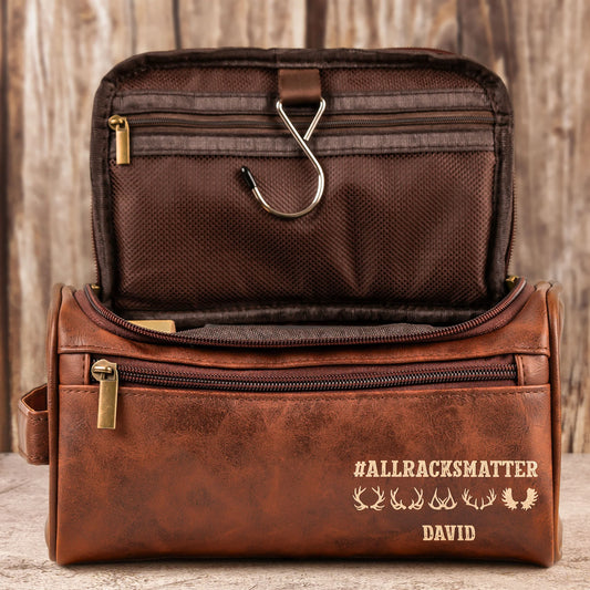 #AllRacksMatter - Personalized Leather Toiletry Bag