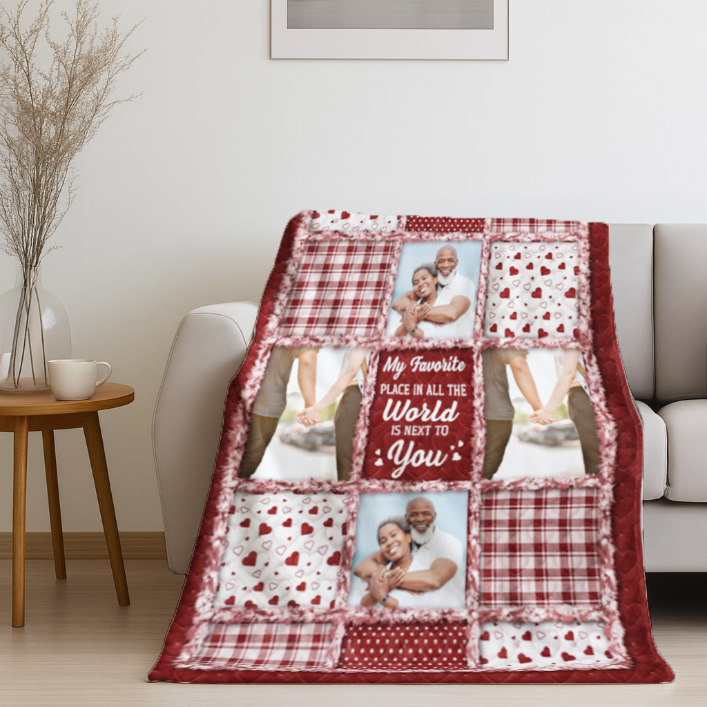 Custom Photo Couple I Met You I Liked You I Love You - Personalized Fleece Blanket, Sherpa Blanket