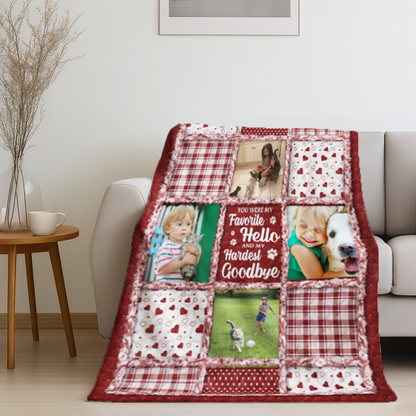 Custom Photo Blanket - Personalized Pet Christmas Memorial Sympathy Gifts For Dogs, Cats - Paws Leave Prints On Our Souls