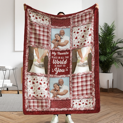 Custom Photo Couple I Met You I Liked You I Love You - Personalized Fleece Blanket, Sherpa Blanket