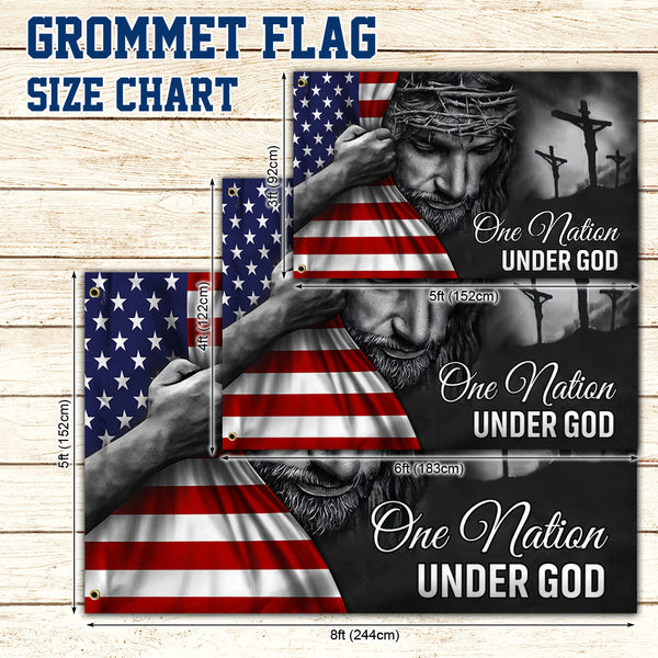 One Nation Under God Flag - Patriotic Grommet Flag Gift for Faithful Hearts & Home Decor