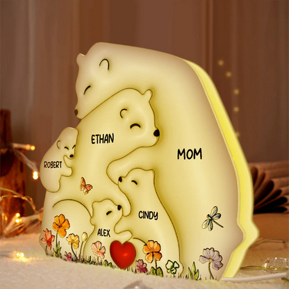 Bear Family Puzzle - Personalized Custom Shaped Light Box