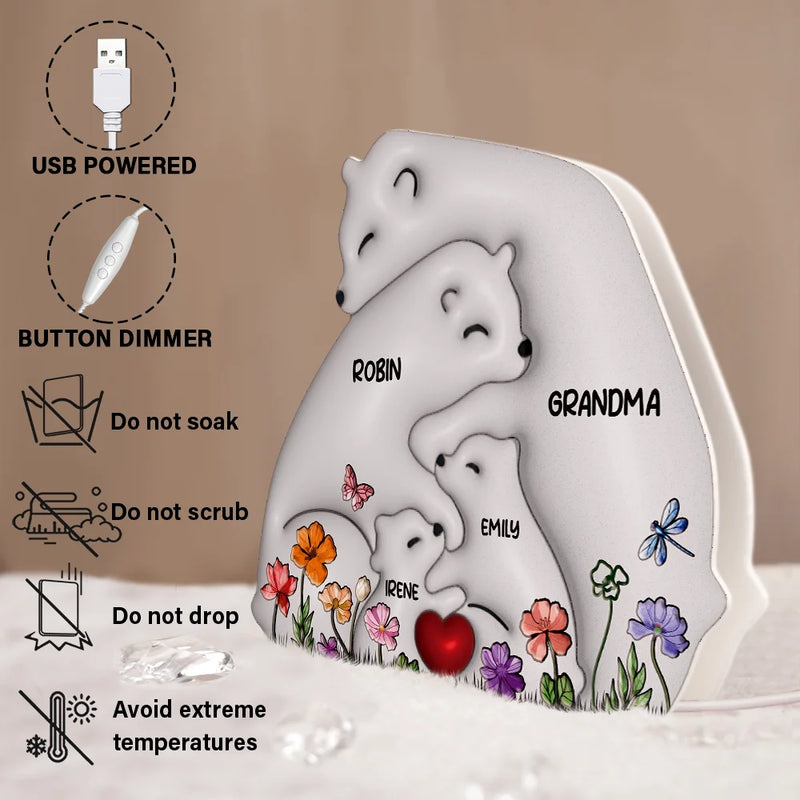 Bear Family Puzzle - Personalized Custom Shaped Light Box