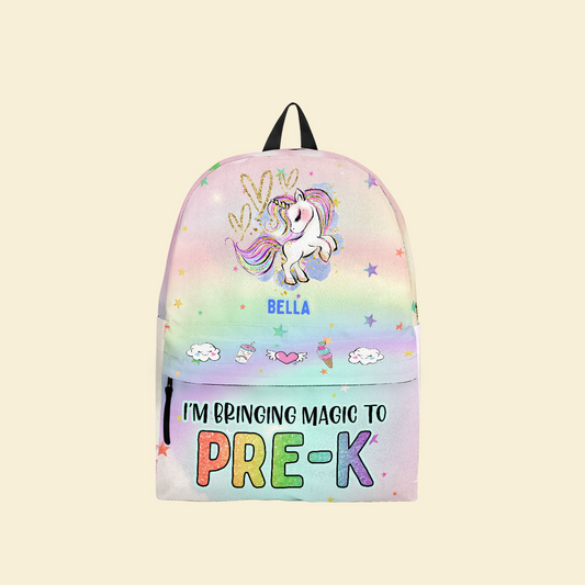 Personalized Bringing Magic To School - Custom Name Kid Backpack