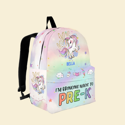 Personalized Bringing Magic To School - Custom Name Kid Backpack