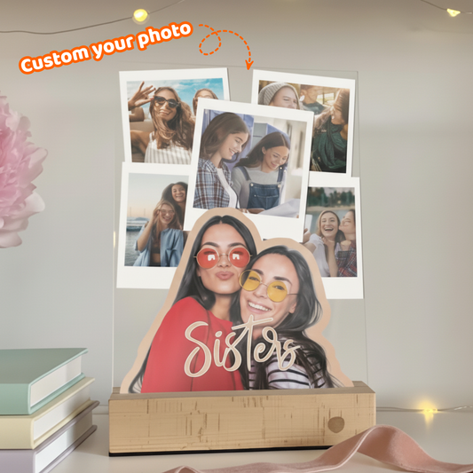 Personalized Best Friend Photo Collage LED Light - Long Distance Friendship Gifts