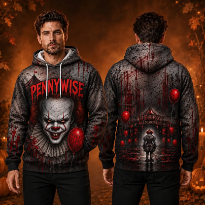 IT/ Pennywise 3D Graphic Print Hoodie Pullover Hooded Sweater