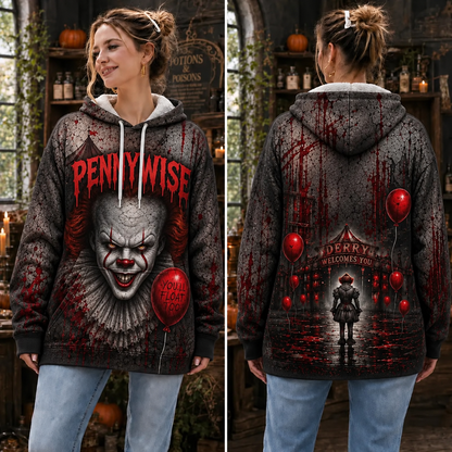 IT/ Pennywise 3D Graphic Print Hoodie Pullover Hooded Sweater