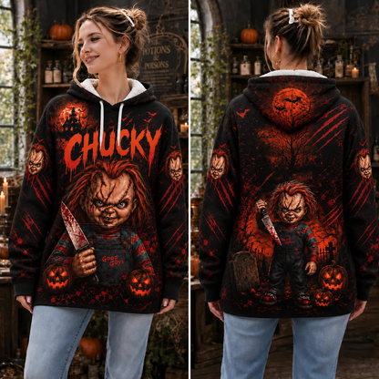 Chucky Child's Play 3D Graphic Print Hoodie Pullover Hooded Sweater