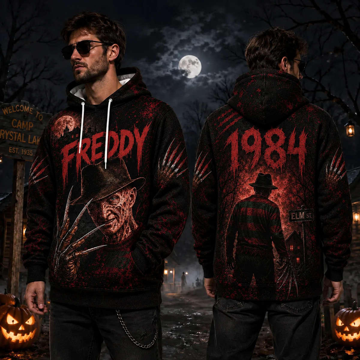 Freddy Krueger A Nightmare on Elm Street 3D Graphic Print Hoodie Pullover Hooded Sweater