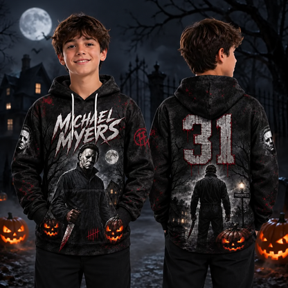 Michael Myers 3D Graphic Print Hoodie Pullover Hooded Sweater