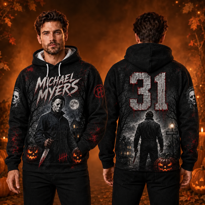 Michael Myers 3D Graphic Print Hoodie Pullover Hooded Sweater