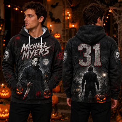 Michael Myers 3D Graphic Print Hoodie Pullover Hooded Sweater